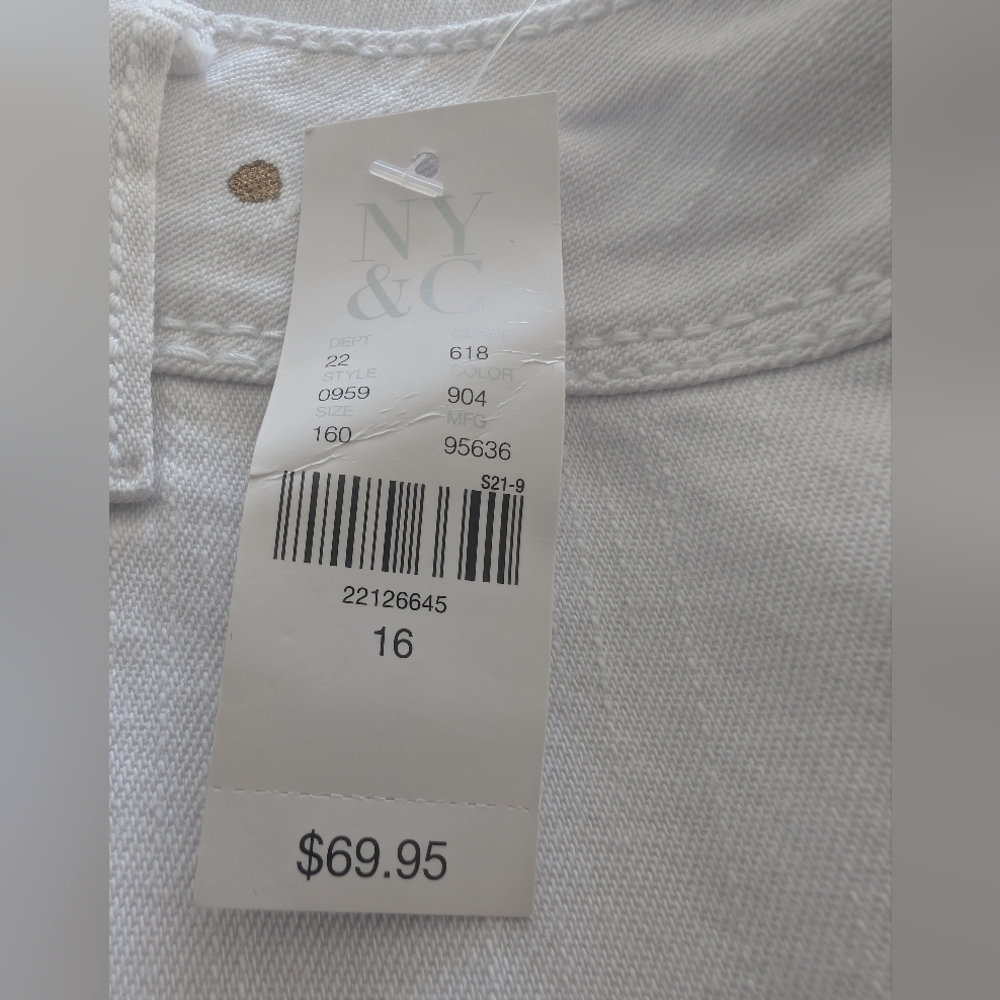 New!! Soho White Metallic Gold Splatter Jeans Size 16 - Picture 5 of 8